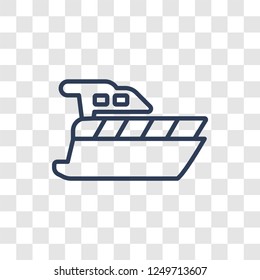 motorboat icon. Trendy linear motorboat logo concept on transparent background from Nautical collection