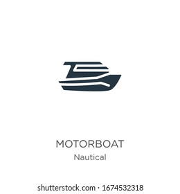 Motorboat icon vector. Trendy flat motorboat icon from nautical collection isolated on white background. Vector illustration can be used for web and mobile graphic design, logo, eps10