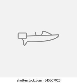Motorboat line icon for web, mobile and infographics. Vector dark grey icon isolated on light grey background.