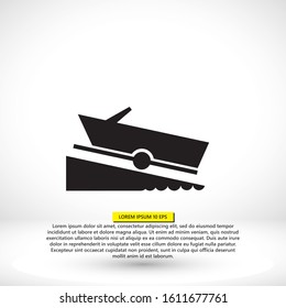 Motorboat vector icon on white background. vector icon Flat vector motorboat icon symbol sign from vector icon modern nautical collection for mobile concept