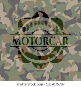 Motorcar on camo pattern