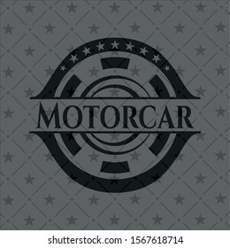 Motorcar realistic black emblem. Vector Illustration. Detailed.