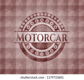 Motorcar red polygonal badge. Seamless.