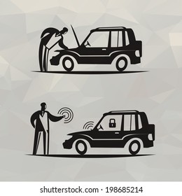 Motorcar. Vector format