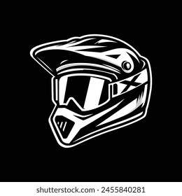 motorcross helmet isolated on black