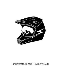 Motorcross Helmet With Mountain 