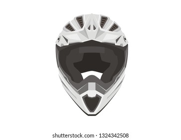 Motorcross Helmet Simple Illustration