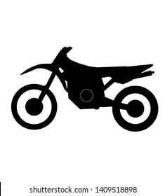 Motorrad-Motorrad-Vektorillustration auf Schwarz-Motocross-Fahrrädern