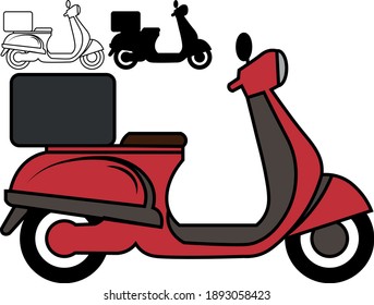 Motorcycle 10 with outline and vector style