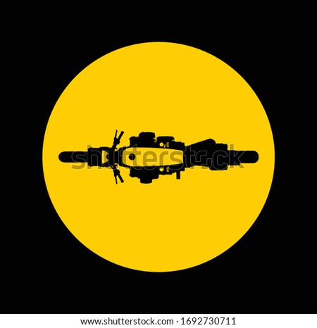 Motorcycle above view silhouette flat design