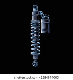 Motorcycle absorber with drum vector logo illustration with premium quality vector