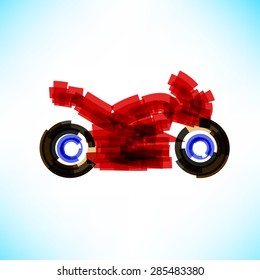 Motorcycle abstract emblem