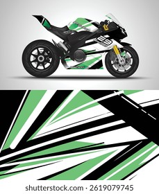 Ilustração de envoltório gráfico abstrato de motocicleta. 
