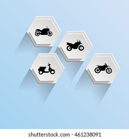 Motorcycle abstract of Hexagon background