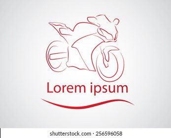 Motorcycle abstract lines design concept. Repair services icon. Creative stylish trendy concept.