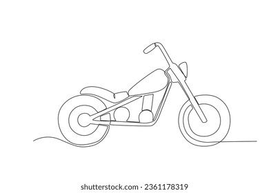 A motorcycle for adventure. Motorcycle one-line drawing