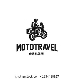 motorcycle adventure for traveler silhouette logo