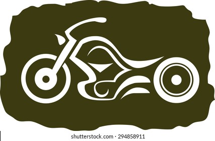 Motorcycle in American style, vintage motorbike, custom motorbike, grunge chopper vector illustration