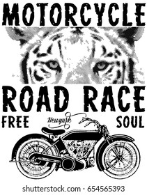 Motorcycle animal tee graphic design