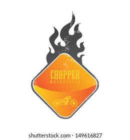 motorcycle art label fire