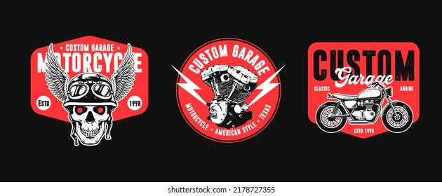 Motorcycle Artwork Badge Design Stock Vector (royalty Free) 2178727355 