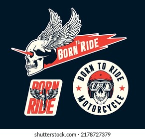 motorcycle artwork for badge design
