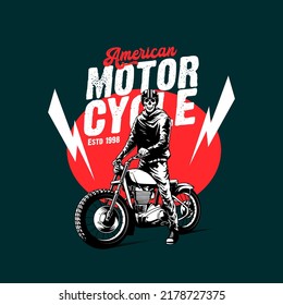 Motorradkunst für T-Shirt-Design