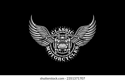 Vector de placa de motocicleta, logotipo vintage