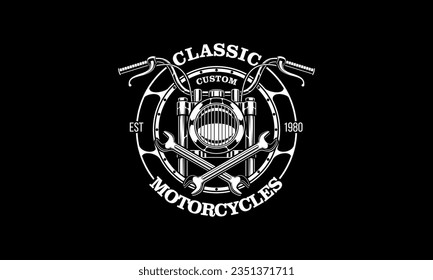 Motorcycle badge vector, vintage logo