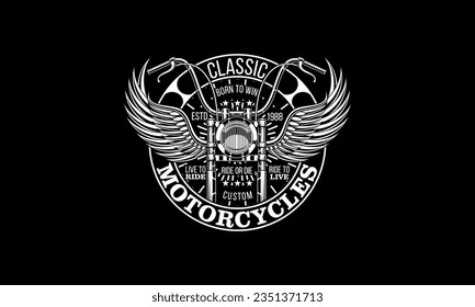 Vector de placa de motocicleta, logotipo vintage