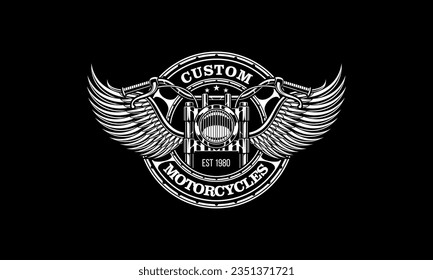 Motorcycle badge vector, vintage logo