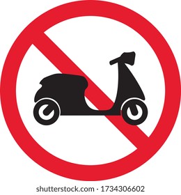 Motorcycle ban sign, symbol, Vector illustration