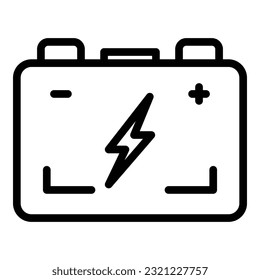 Motorcycle battery icon outline vector. Motor part. Bike engine