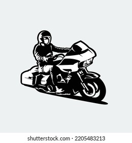 Motorcycle big bike silhouette monochrome vector isolated