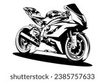 	
Motorcycle Big bike or super bike drawing vector illustration