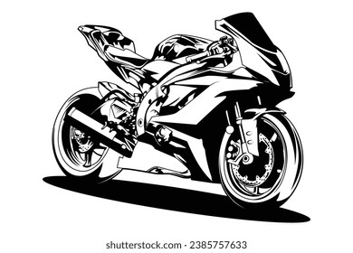 	
Motorcycle Big bike or super bike drawing vector illustration