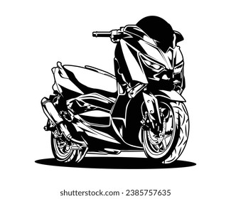 	
Motocicleta Bicicleta grande o súper bici ilustración vectorial