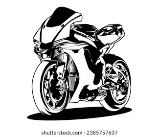 	
Motorcycle Big bike or super bike drawing vector illustration