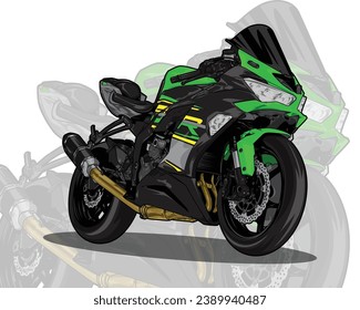 Motorcycle Big bike or super bike drawing vector illustration