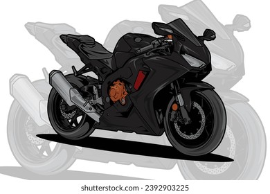 Motorcycle Big bike or super bike drawing vector illustration