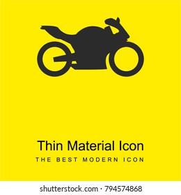 Motorcycle of big size black silhouette bright yellow material minimal icon or logo design