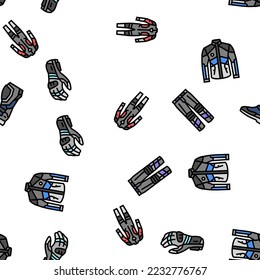motorcycle bike motor sport vector seamless pattern thin line illustration