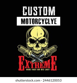 Motorcycle Biker fashion Typography, t-shirt apparel stamp, sticker emblem, typography print, fabric cloth. Gothic Calligraphy. California Hipster retro badge.vintage custom America bike Vector design