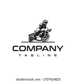 Diseño vectorial del logotipo de motocicleta. Impresionante logo de una motocicleta. Un logotipo de motocicleta.