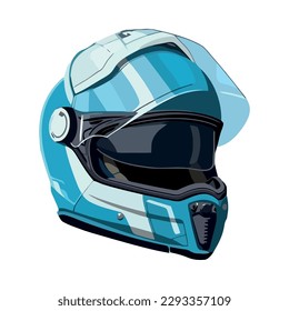 Motorcycle biker racing helmet for extreme adventure isolated