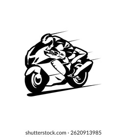 motorcycle biker racing silhouette logo illustration