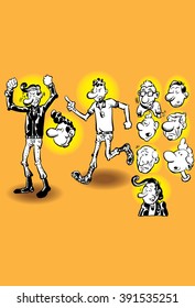 Motorcycle Bikers, vector cartoon