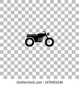 Motorcycle. Black flat icon on a transparent background. Pictogram for your project