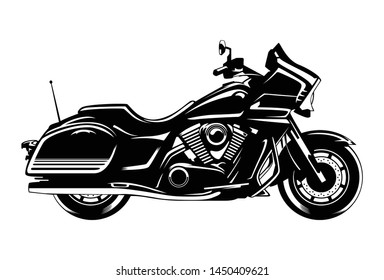 motorcycle in black silhouette, illustration. -vector