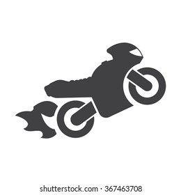 Motorcycle black simple icons set for web design